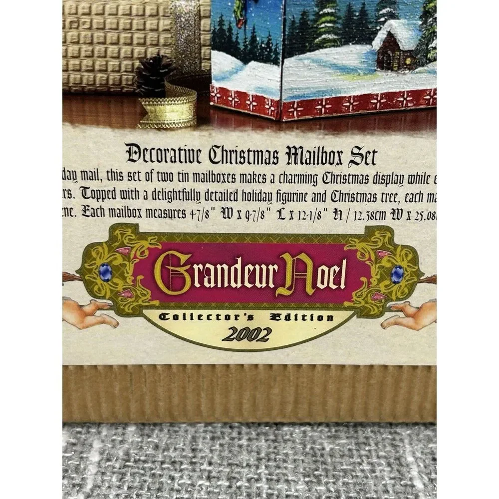 Grandeur Noel Mailbox Christmas 2002 Vintage Painted Snowman‎ Topper w Box